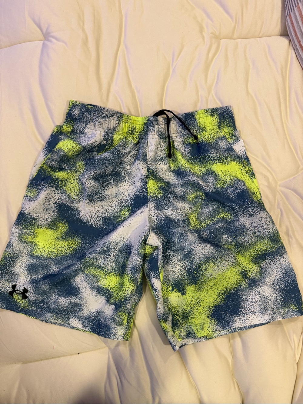Under Armour boys Neon Green & Blue Athletic Shorts